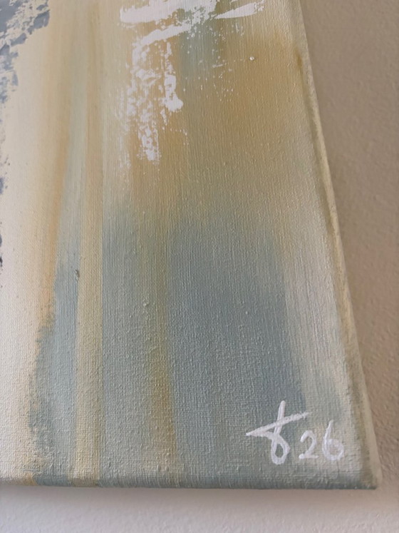 Image 1 of Birch III – Abstract painting inspired by birch bark | Acrylic on canvas | 60x60 cm
