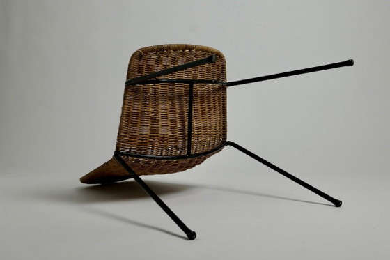 Vintage Basket Chair Gian Franco Legler, 1960s – Dining chairs, Iron, Wicker (photo 17 of 17)