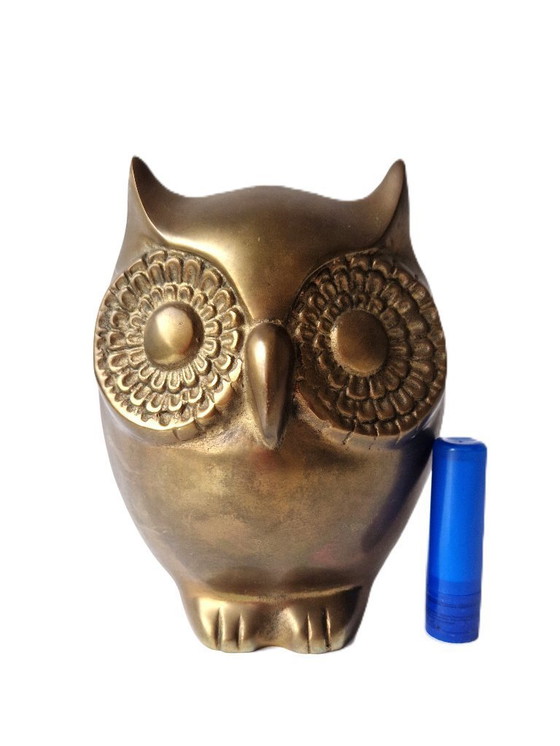 Image 1 of Caravell Design - Grootste maat koperen uil - 1736 gram!