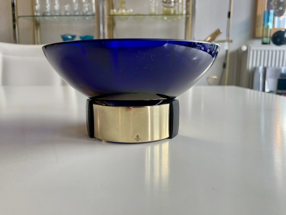 Image 1 of Schale aus mundgeblasenem Glas und Messing von Michael Kurpatov für Skultuna