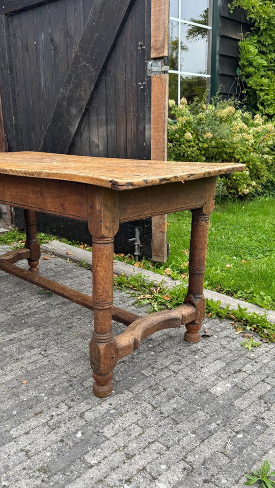 Image 1 of Table de ferme rectangulaire ancienne