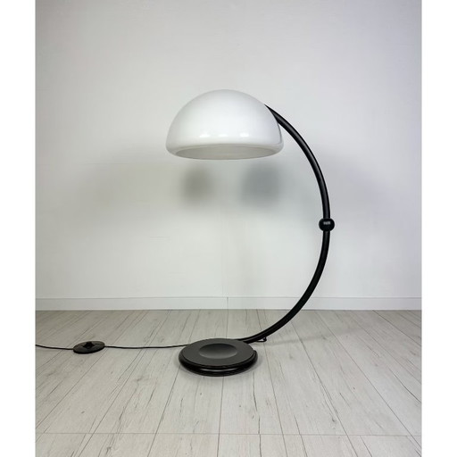 Vintage Black Serpente Floor Lamp by Elio Martinelli for Martinelli Luce 60s