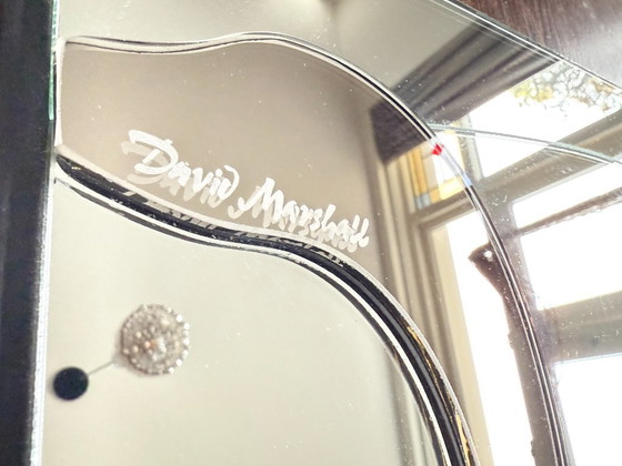 Image 1 of Vintage David Marshall Layered Mirror - 1989 - Sculptural Wall Piece - Original Labeled Work – Numbered # MP-13 - Lily - Floral