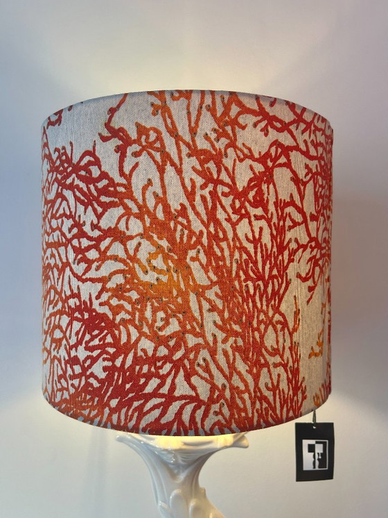 Image 1 of Italiaans Modern: Opvallende keramische lamp uit de jaren 60 uit Italië - volledig gerestaureerd - nieuwe lampenkap