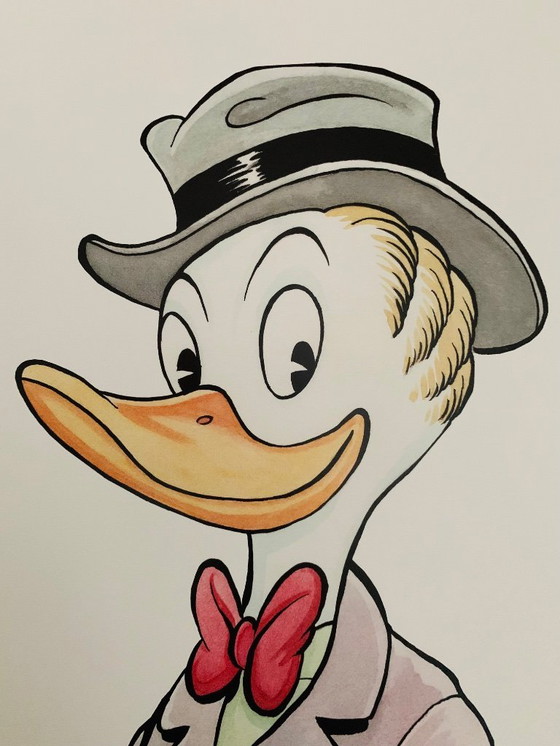 Image 1 of Firmato e numerato a mano da Patrick Block: "Gladstone Gander nel suo abito preferito". Edizione limitata a 99 copie.