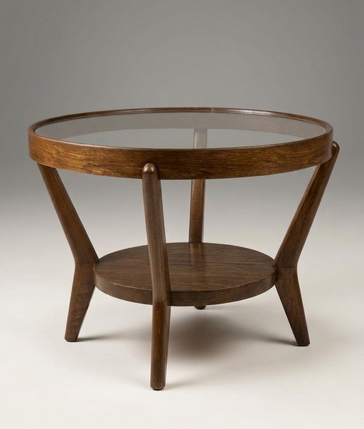 Round Coffee Table Karel Koželka & Antonín Kropáček 1940s Czechoslovakia