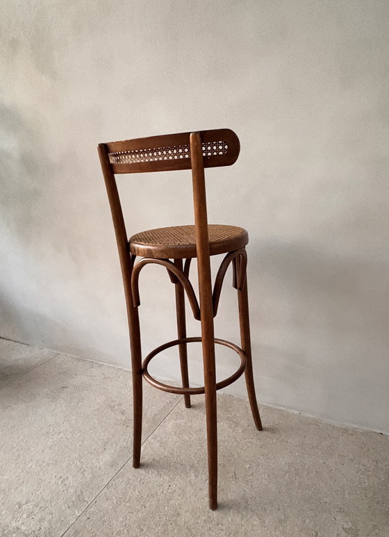 Image 1 of Set di 4 pezzi vintage italiani rotan barkrukken