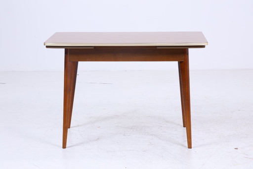 Vintage kitchen table 60s | Mid - Century dining table extendable table retro 70s wood #07-03