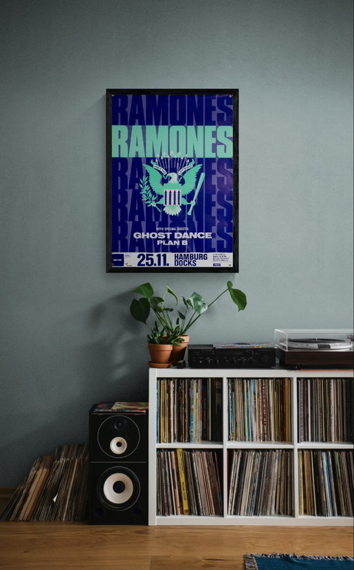 Concierto de los Ramones en Hamburgo – 1989 – Póster original de concierto vintage – Punk Rock – 84,1 x 59,4 cm A1