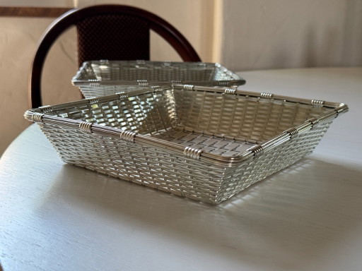 Christofle Gallia – 2 Cestas Vintage de Lino Sabattini | bañadas en plata | Art Déco