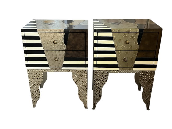 2x Cómoda Estilo Memphis, Mesitas de Noche De The Lam Lee Group – Metal, Wood (photo 2 of 15)