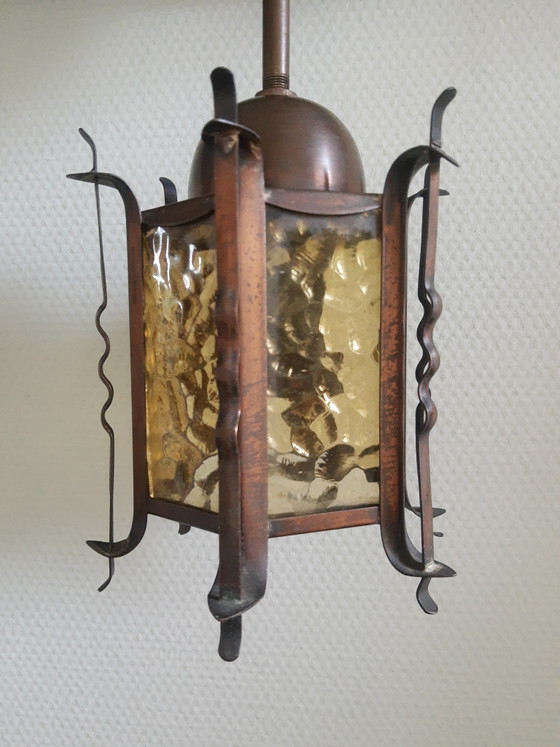 Image 1 of Art Deco Amsterdam School pagoda style pendant lamp, 20s-30s