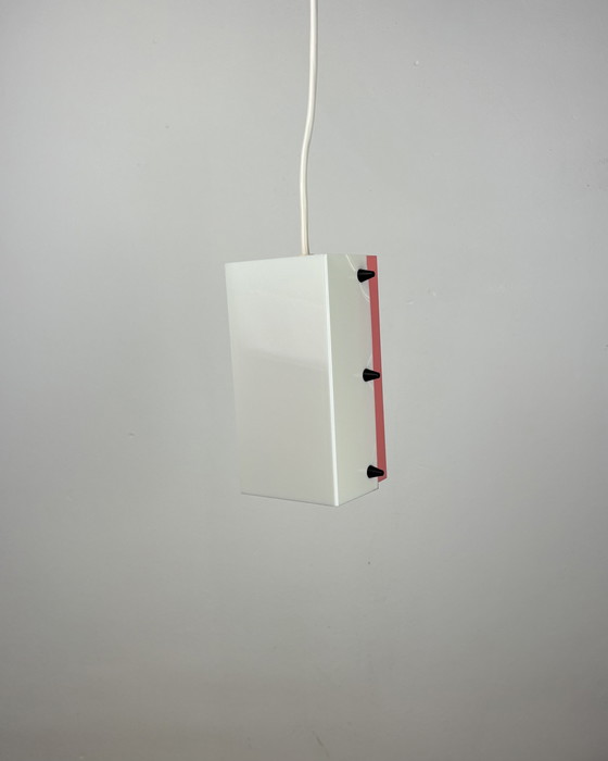 Image 1 of Lampada a sospensione Space Age, Acrilico, Anni '60, Metà secolo, Lampada vintage, Rosa-bianco, Germania, Anni '50, Pop Art, Min