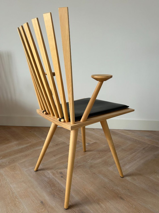 Fredericia Mikado Dining Chairs – Set of 6 – Foersom & Hiort-Lorenzen – Leather, Wood (photo 5 of 10)