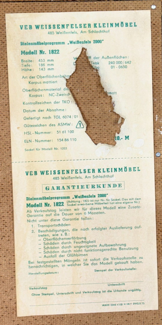 Image 1 of Classico del design della Germania dell'Est: Scarpiera sottile / Scarpiera vintage / Mobile da ingresso