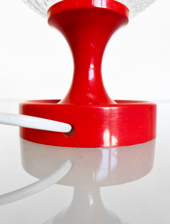 Image 1 of Vintage Hustadt Leuchten red table lamp