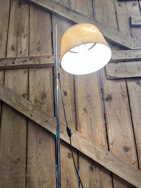 Vintage Chrome Arc Floor Lamp | 60s 70s Arch Standing Lamp, Floor lights, Beige (photo 4 of 5)