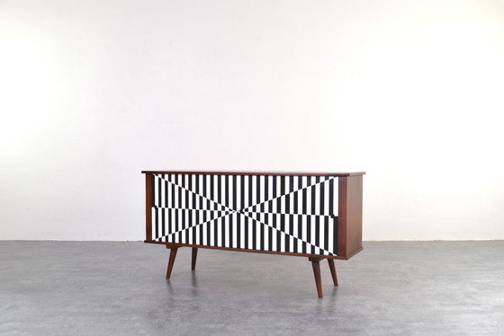 Image 1 of Mid Century Op-Art Sideboard, 1960er Jahre.