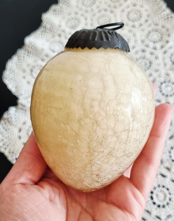 Ornements vintage pour sapin de Noël, Objets déco, Métal, Verre, Crème (photo 7 sur 14)