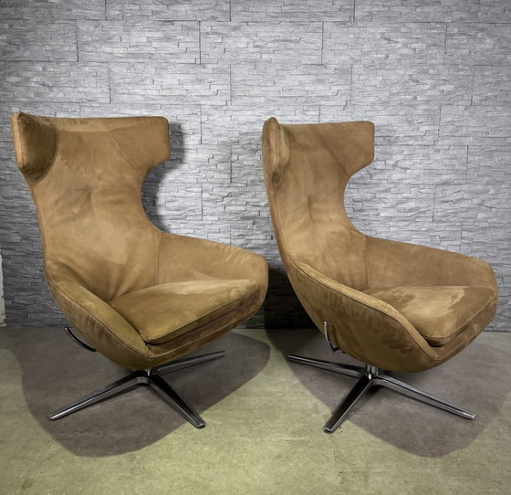 2x Leolux Caruzzo con 1 Pouf Pelle Nubuck – Poltrone, Alluminio (photo 8 of 15)