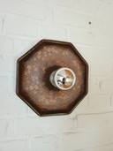 Keramieken aardewerken bruine vintage wandlamp, west germany fat lava stijl, keramische retro wandlamp, space age lamp