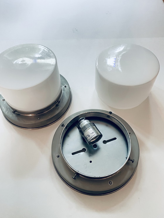 Image 1 of 2x Giso (Gispen) plafonnière ‘Cilinder’. Dutch design 