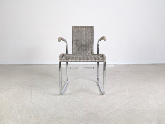 Image 1 of Silla original Tecta D26E, gris tejido, silla cantilever con reposabrazos