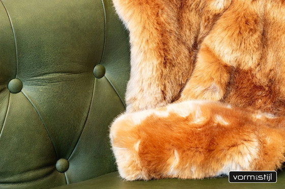 Image 1 of Gecapitonneerde Chesterfield Clubfauteuils in Dik Zadelleer/Rundleer