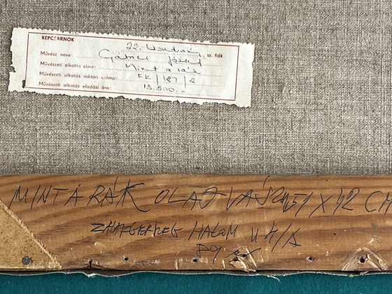 Image 1 of Gabriel Jozsef, Hongrie, paysage à l'huile, avec étiquette de la galerie,