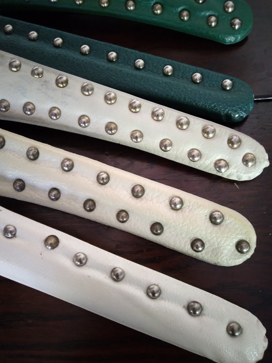 12 Kleerhangers, vintage, jaren '50/'60, skai en studs – Kapstokken, Metal (photo 8 of 8)