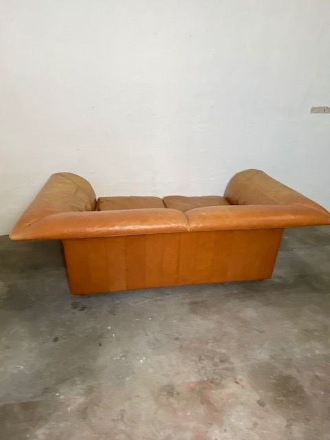 Poltronova Frau Leather Cognac 2-seater Sofa 70s Luigi Massoni, Poltrona Frau, Brown (photo 3 of 15)