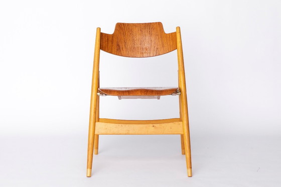 Image 1 of Set van 6 Egon Eiermann SE18 opvouwbare stoelen – Wilde + Spieth, jaren 50, vintage stoelen van teakhout en beukenhout