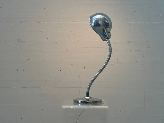 Image 1 of Chrome table lamp with gooseneck, Italy, 1960s