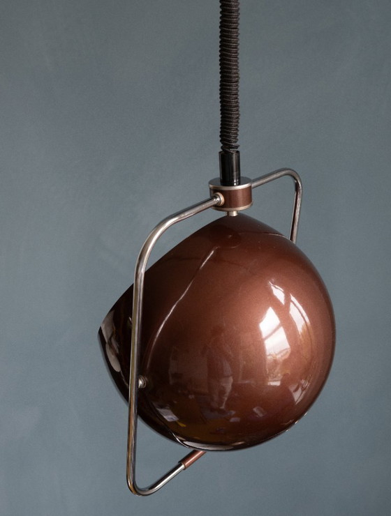 Image 1 of Bruine Gepo Jaren 70 Eyeball Hanglamp