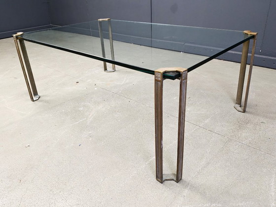 Image 1 of Peter Ghyczy T24 Pioneer Glass and Cast Brass Rectangular Coffee Table