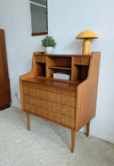 Vintage houten secretaire kast 