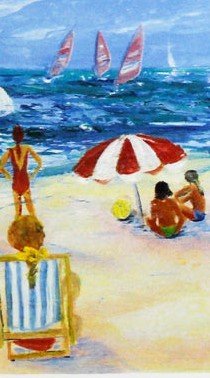 Image 1 of Desnoyers, Serge - A La Plage - Firmato a mano - Litografia a colori