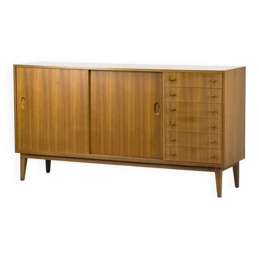 Aparador Mid-Century de Nogal de Georg Satink para WK Möbel, años 50