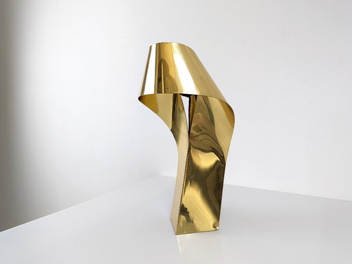 Limited Edition Sculptural Brass Lamp by Serge Mansau, 1970s