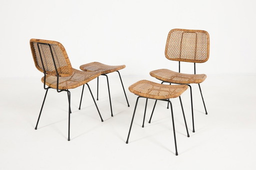Set di sedie italiane in stile Mid-Century Modern degli anni '60.