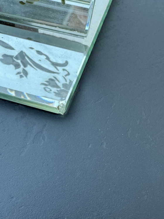 Image 1 of Miroir de table gravé Art Déco