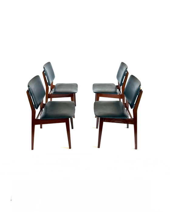 Set of 4 vintage Danish Dining chairs, 1970s – Metal, Wood (photo 10 of 10)
