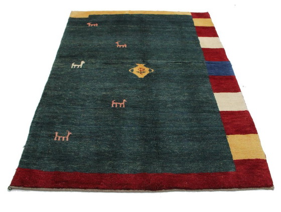 Image 1 of Original Perserteppich Gabbeh Ghashghai Orientteppich 208 cm x 148 cm Alt Natur