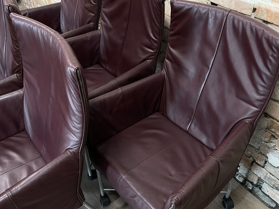Montis Chaplin 6er Set - Aubergine | Gerard van den Berg, Esszimmerstühle, Leder, Metall, Lila (Foto 12 von 15)
