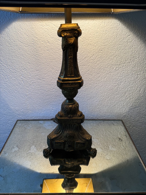 Image 1 of Lampe pique cierge d’église ancien 
