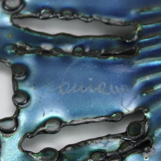 Image 1 of Franco Bastianelli - enameled wall clock - 1960s - Laurana Rame D'arte, Italy