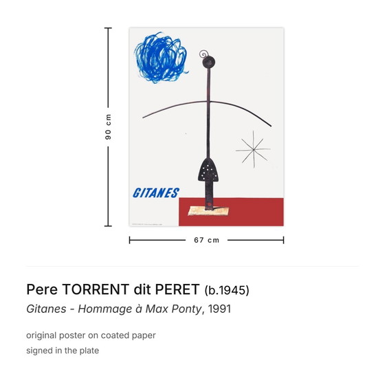 Pere Torrent Dit Peret Poster Gitanes – Hommage an Max Ponty 1991 – Paper (photo 3 of 5)