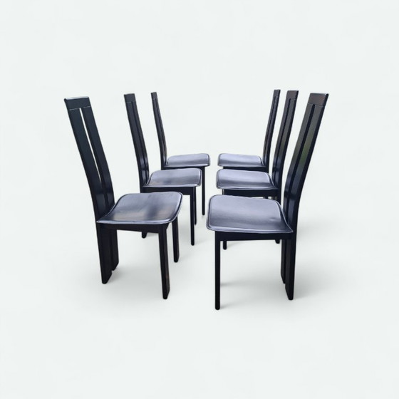 Image 1 of Ensemble de 6 chaises design italiennes – Costantini Pietro – Fabriquées en Italie