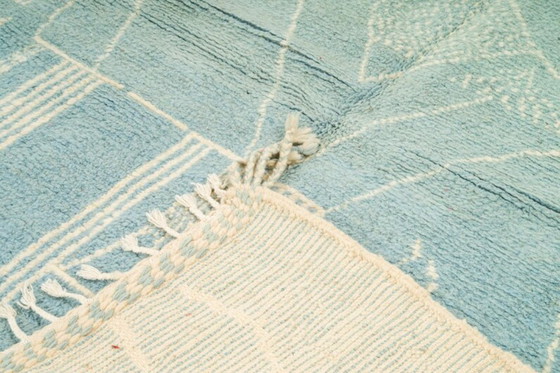 Image 1 of Luxuriöser marokkanischer Beni-Ourain-Teppich aus edler Wolle – Handgeknüpfter geometrischer marokkanischer Teppich