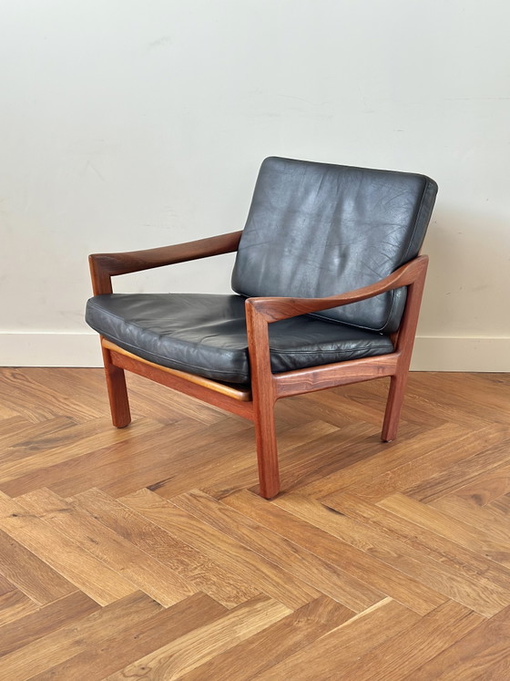 Image 1 of Vintage Deens Design fauteuil Illum Wikkelsø jaren 50/60/70